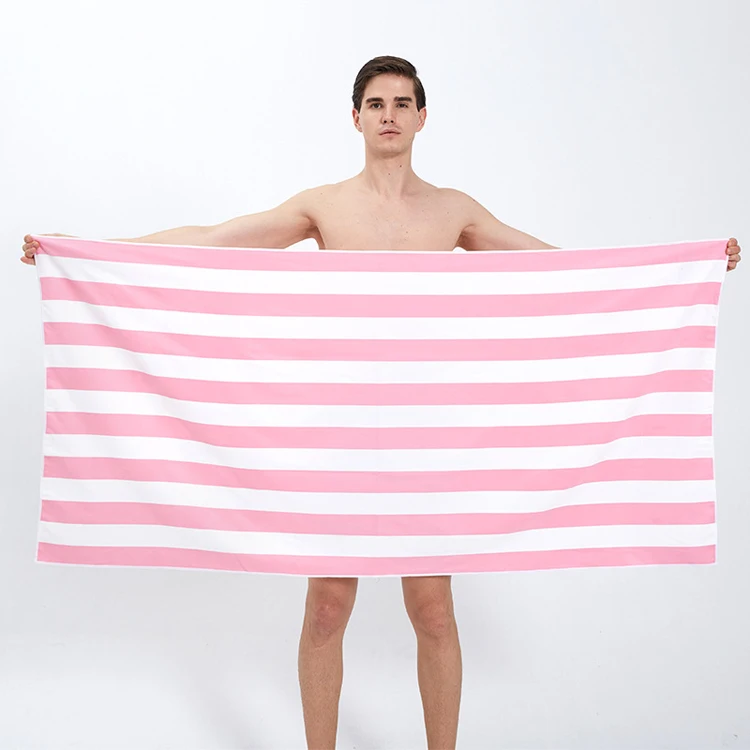 Swimming 100% Cotton Pool Towel White And Bule Stripe Sand Cloud Towel Best Bath Beach Towels