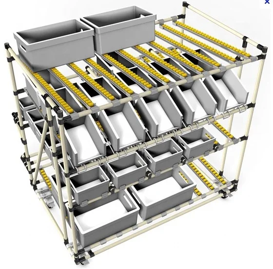  KJ-2046A Flow Rail пластиковые колеса стальной кронштейн для склада полки роликовая