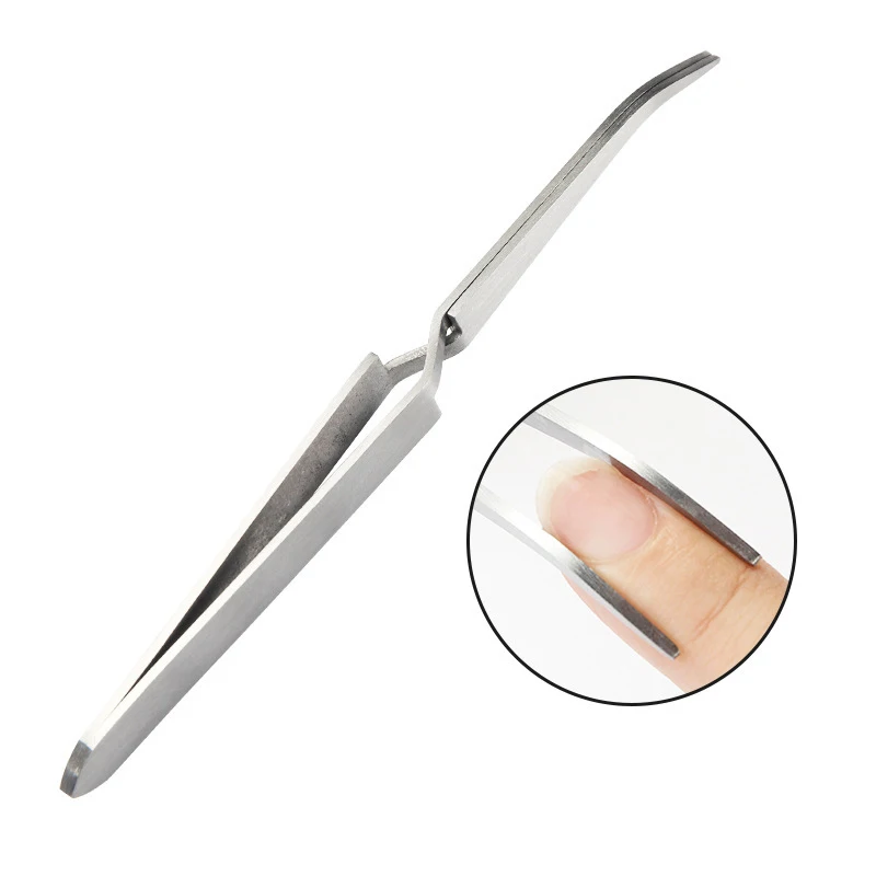 Hot Sale Stainless Steel Nail Art Shaping Tweezers Rhinestones Decoration Picking Clip Nipper