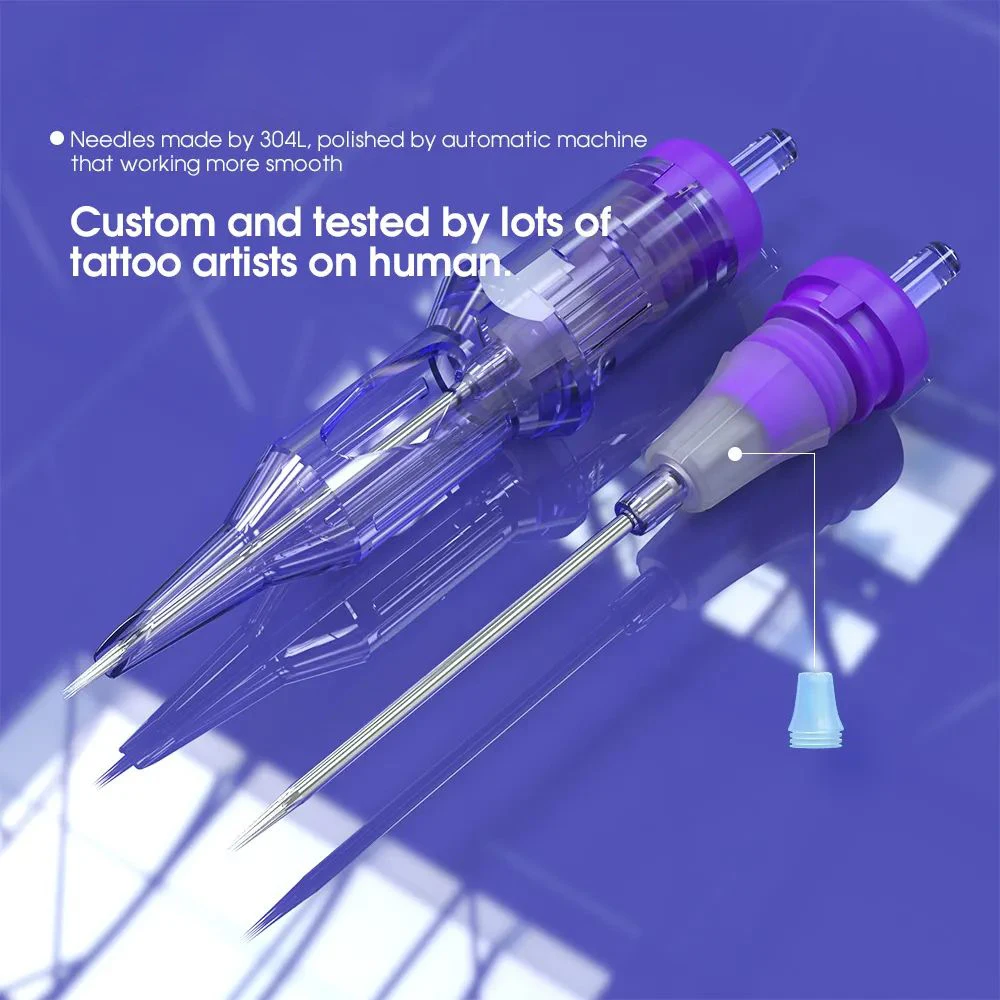 Mast Pro Box of 10pcs Disposable Stainless Steel Tattoo Cartridges Needles Model RL for Permanent Makeup Eyebrow Application