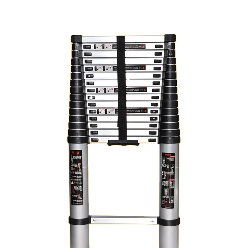 3.2M Outdoor Portable Aluminum Telescopic Folding Ladder 11 Steps Lightweight for Climbing