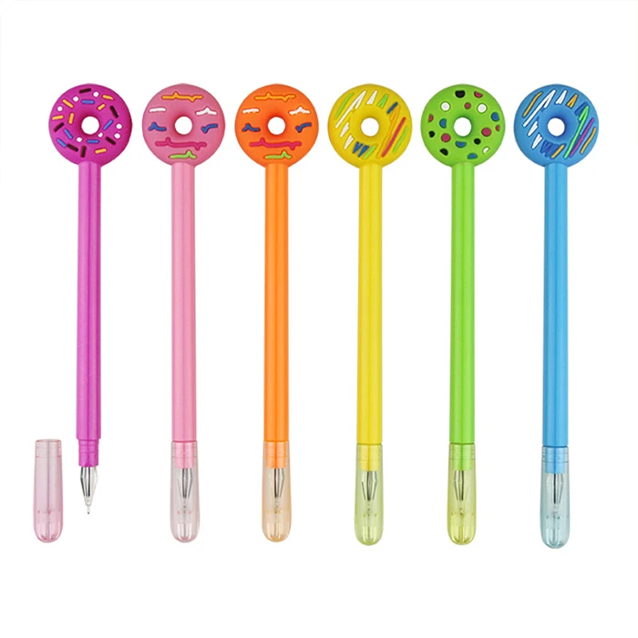 High Quality Plastic Korea Cute Donut Gel Pen with Custom Logo for Kids