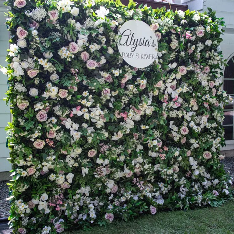 KCFW-200 Hot Sale Artificial Silk Rose Wall Wedding Decoration Artificial Flower Backdrop Event Flower Wall