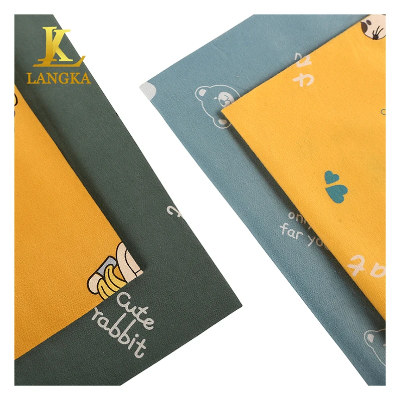 Оптовая продажа, ткань Langka, текстильное сырье, 100% хлопчатобумажная ткань с принтом для одежды