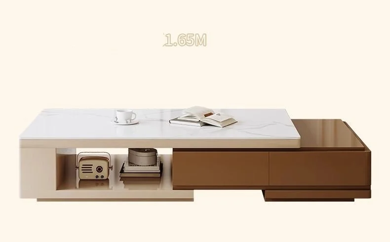 Living Room Furniture Light Luxury Rectangle coffee Table Slab TV Cabinet TV Stand Combination set for Small Apartment