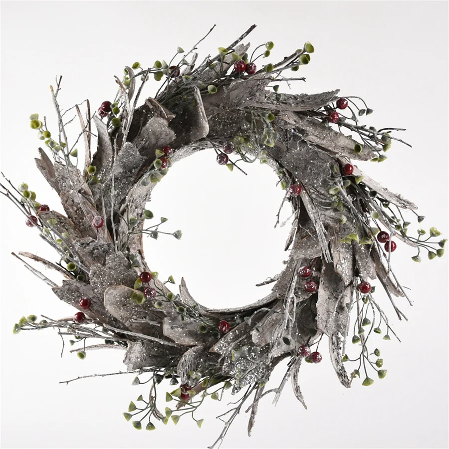 GY BSCI Christmas Customized Wooden Decorative Indoor Christmas Artificial Fashion Twig Wreath wholesale