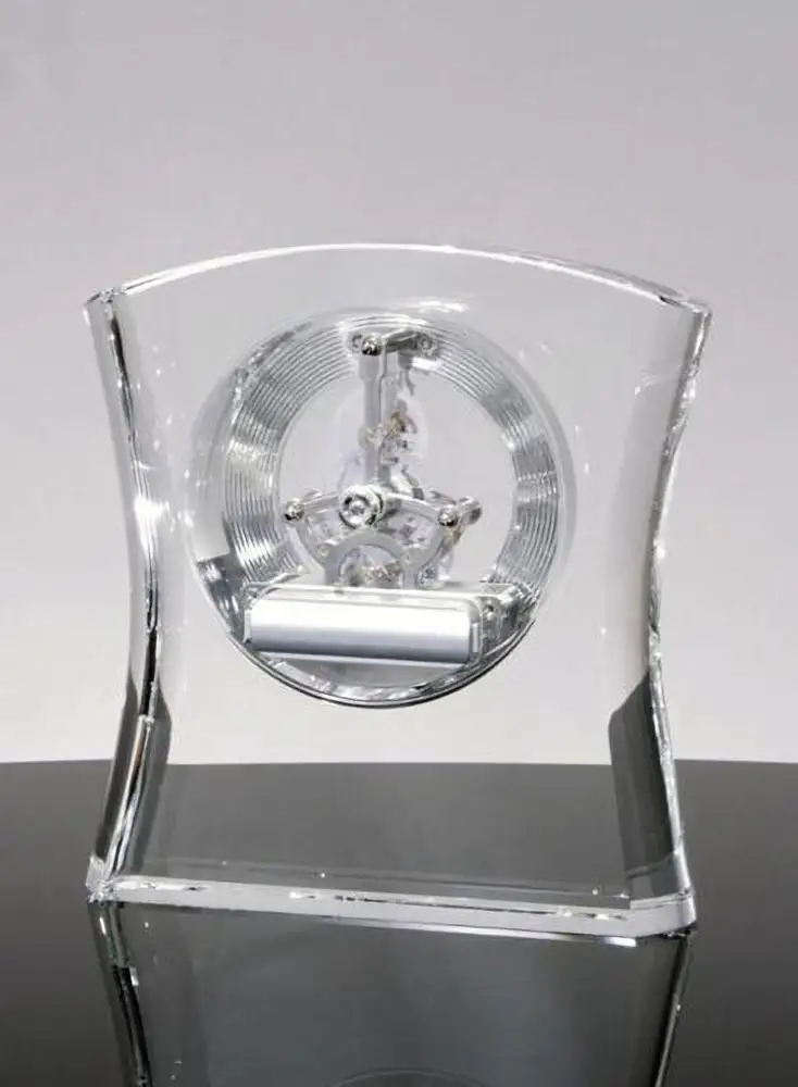 High Quality Corporate Award K9 Glass  Round Edges Crystal Desk Clock