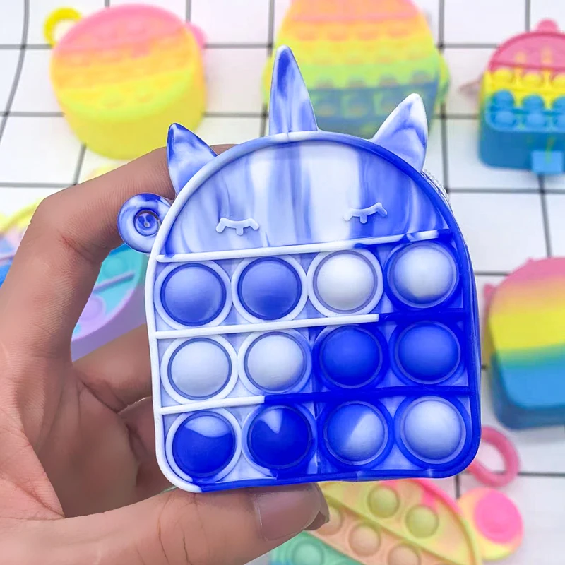 Cheap Silicone Squeeze Unicorn Coin Purses Prevent Anxiety little girls purses pop it unicorn kid coin purse