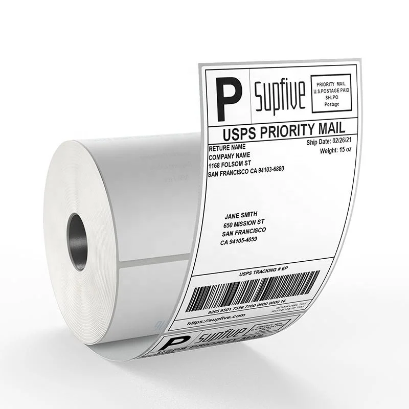 Jinya Multiple-proof Direct Thermal Label Paper Roll Hot Melt Adhesive Plasticizer Resistance Thermal Sticker Paper