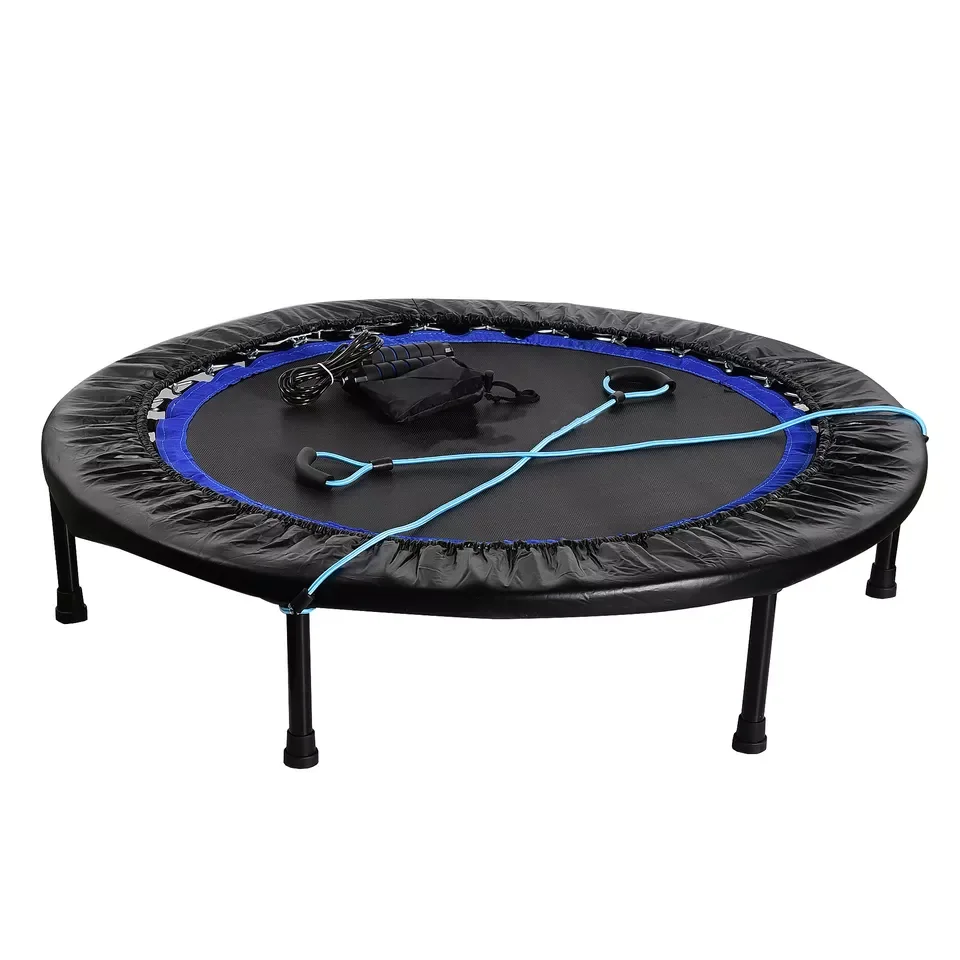 Mini 40 Inch Trampoline For Indoor Exercise Home Gym Jumping Bed With Rope