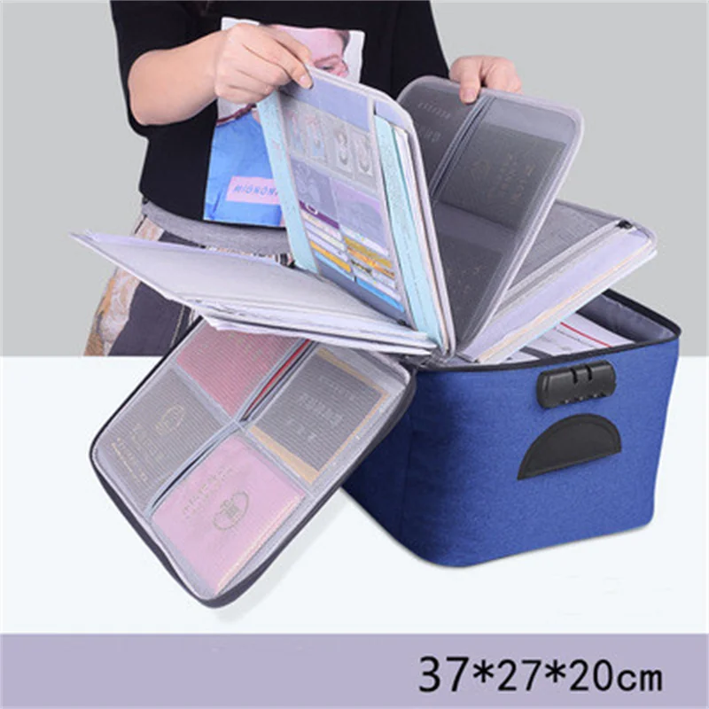 large capacity Multi-fuctional oxford file storage bags box file bill folder passport document organizer bag