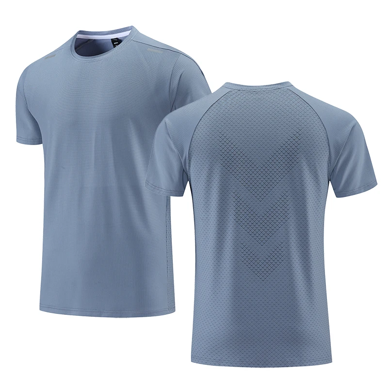 High Quality Quick Dry Men Running Short Sleeve T-shirt Gym Sports Tops Breathable Casual Jogging Mesh T-shirts