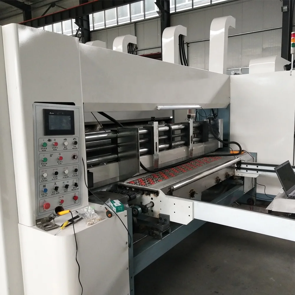 direct factory corrugated paperboard carton chain link printing machine with slotting die cutting part