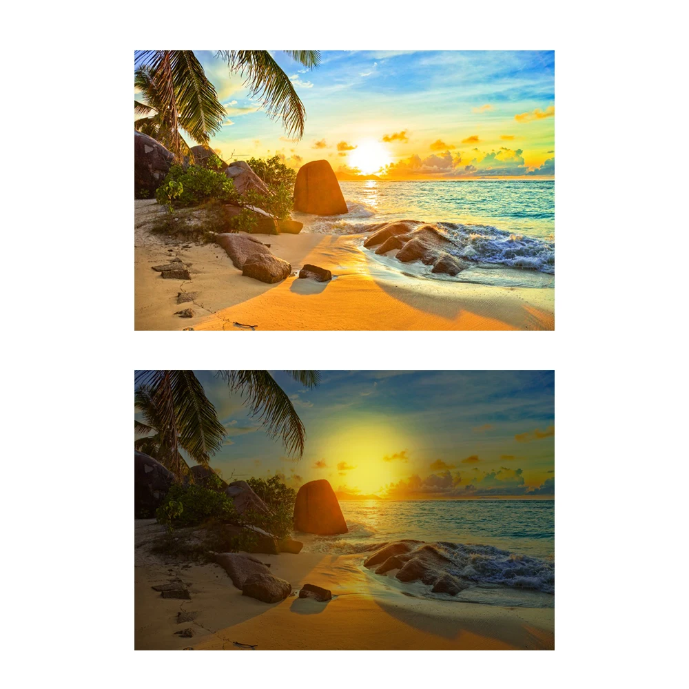 Custom LED painting seascape sunset sand holiday view picture print on canvas wall art home decor