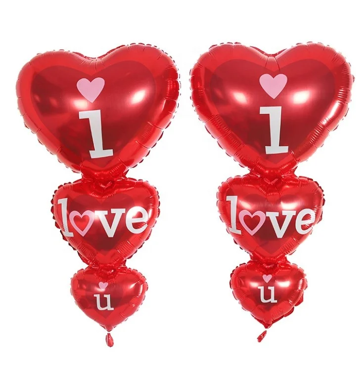 Wholesale Red Heart shape Ballon I Love You Foil Balloon for Valentine Day Engagement Wedding Party Decorations