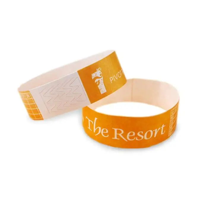 Custom Logo Printed Bracelet Waterproof Disposable Paper Tyvek Wristband for Event Party