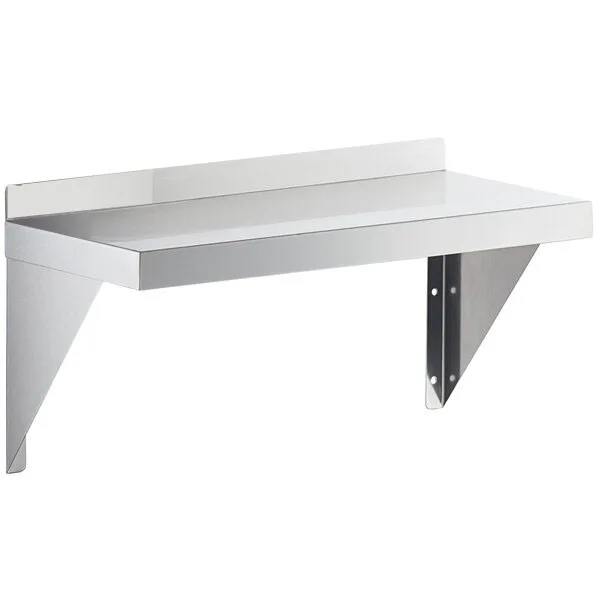 NSF Approval Stainless Steel Kitchen Shelf Wall Mounted Shelf with Backsplash