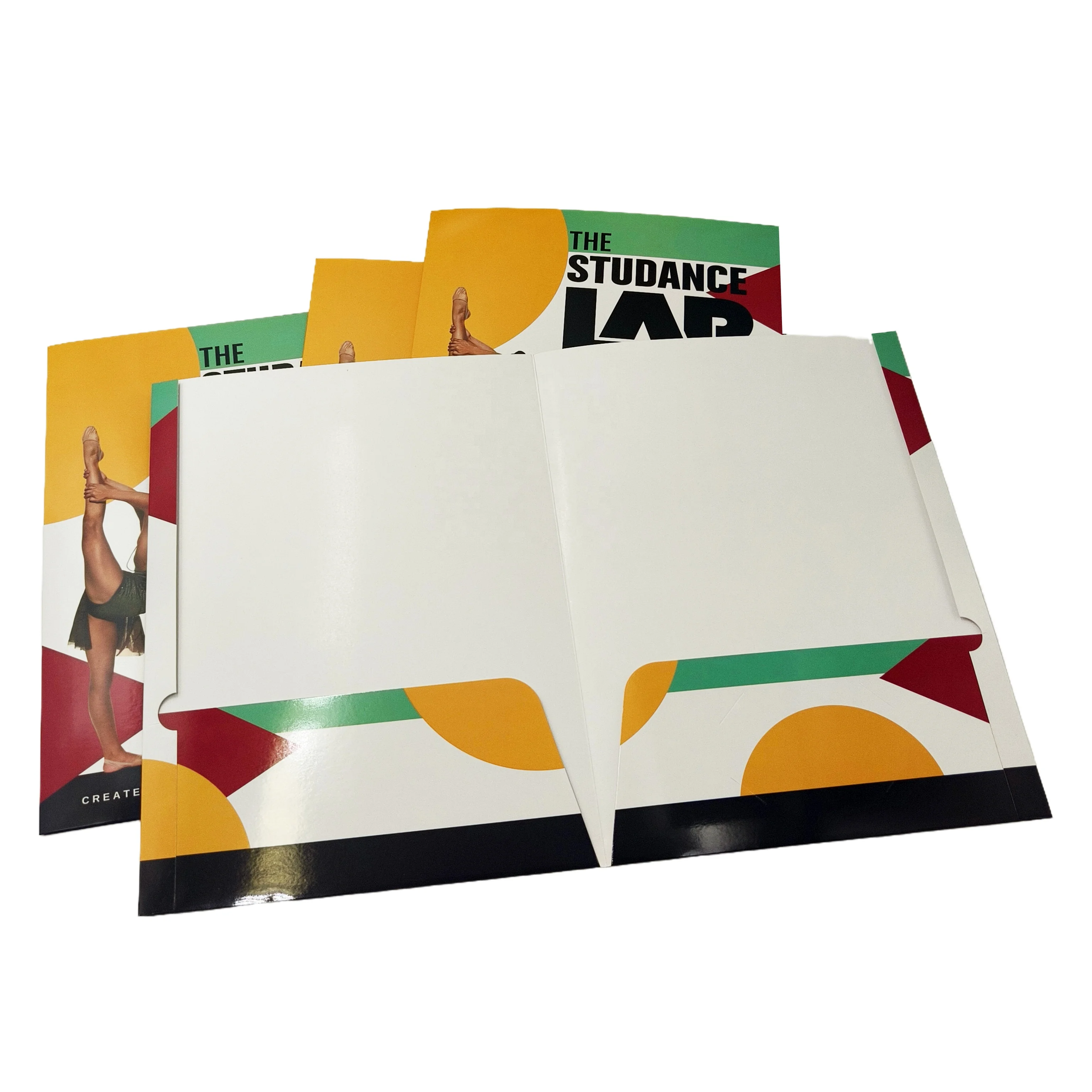 Customized printing A4 A5 paper folders wholesale presentation folder with business card slot