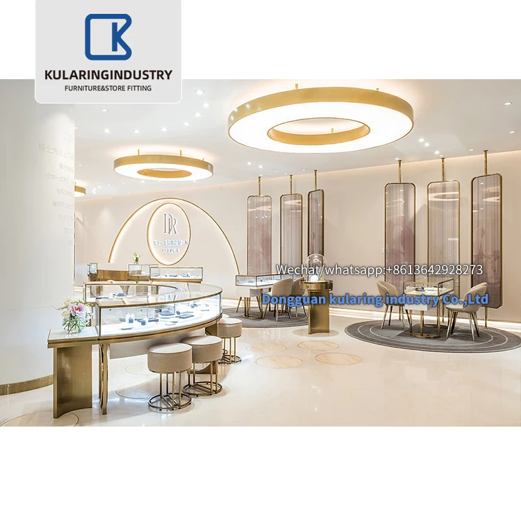 Commercial Wholesale Custom Retail Jewelry Shop Glass Floor Stand Jewelry Display Cabinet Fashion Lighting Glass Counter Table