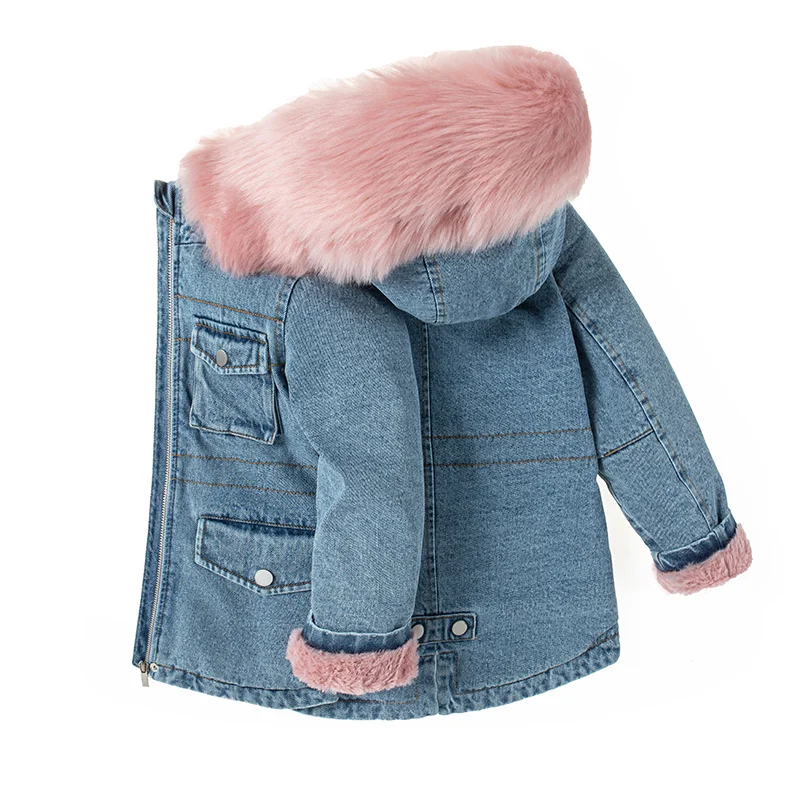Wholesale Denim Jacket Kids Winter Coat Children Winter Jacket Girl Kids Winter Clothing For Girls
