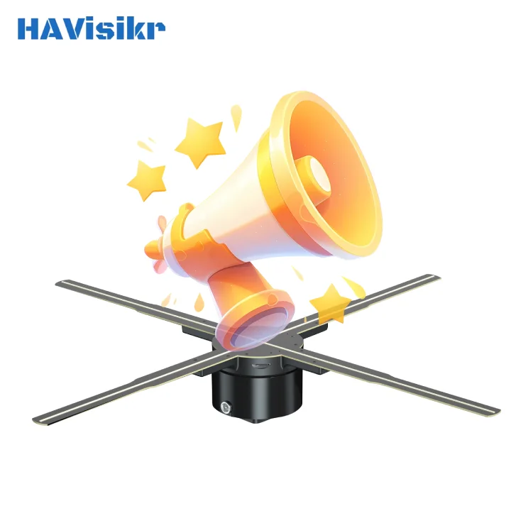 62cm3D Holographic Projector Stereo Display Rotates Without Screen to 3D air Imaging Fan