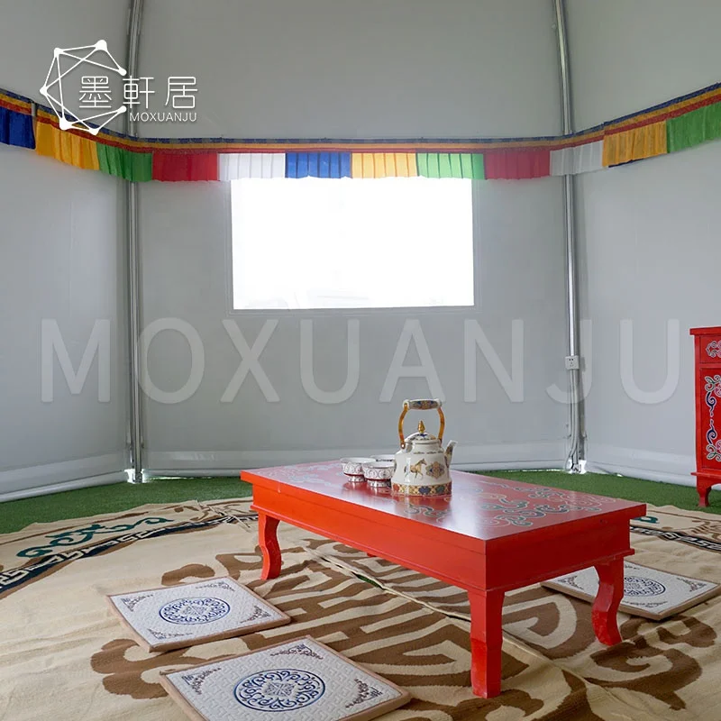 
Custom-Made Luxury Aluminium Frame Mongolian Yurt Glamping Tent for Sale 