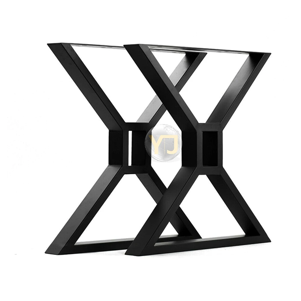 Furniture hardware office table leg  hotel design black iron metal table leg