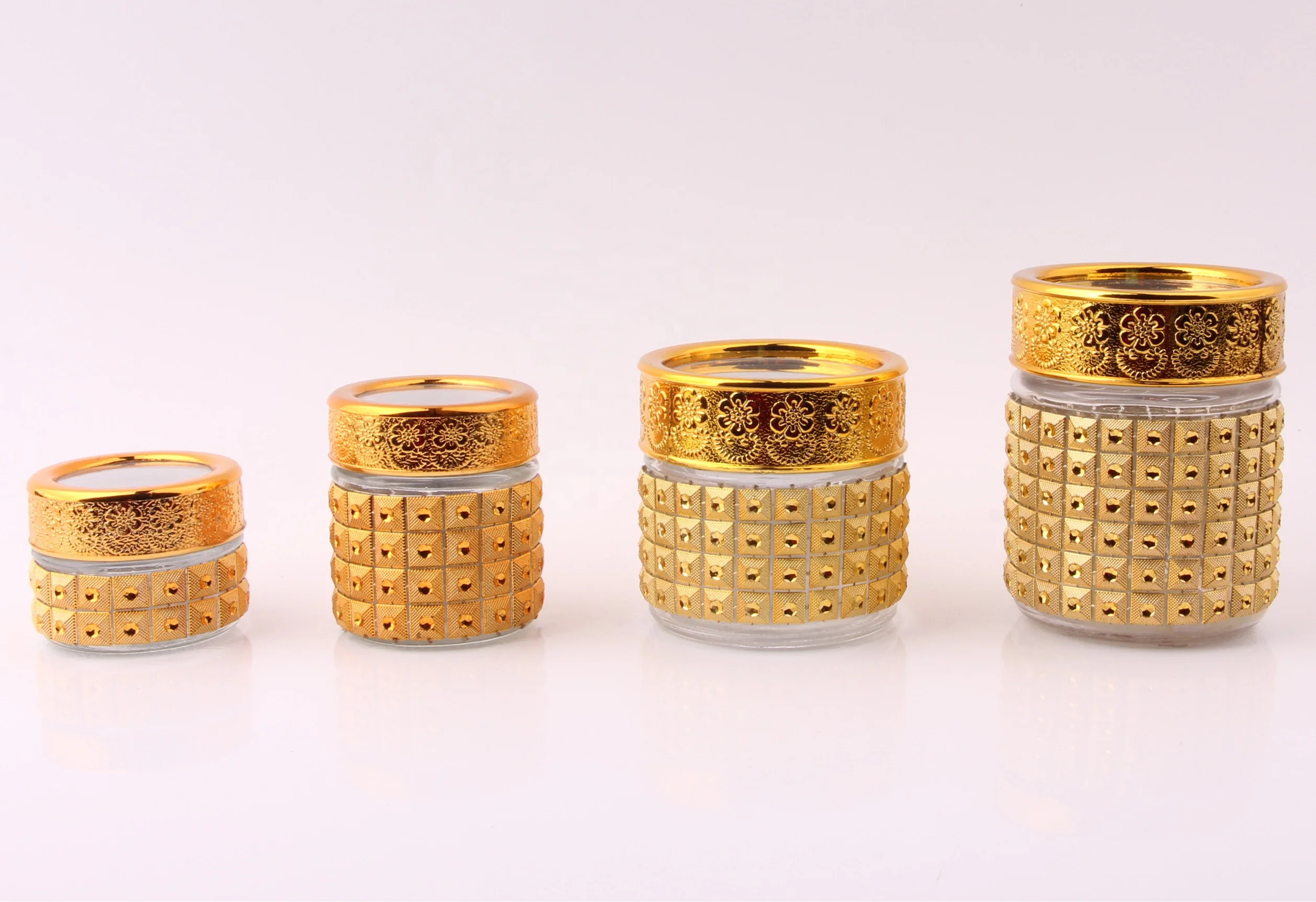 20ml Saffron Glass Spice Storage Jar Hot Sale Arabiac Oud Luxury Glass Saffron Bakhoor Jar Packaging