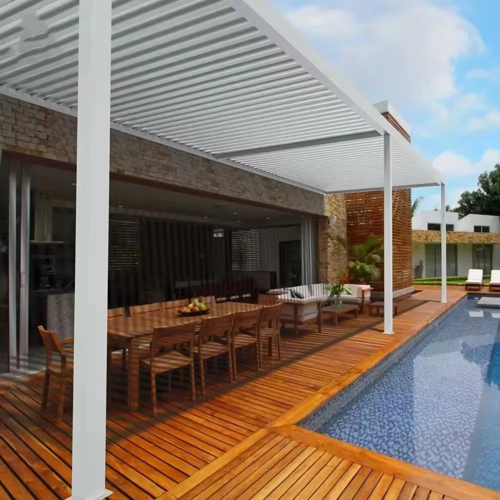 Durable Romantic Party Outdoor Sunshading Weatherproof Waterproof Aluminum Pergola