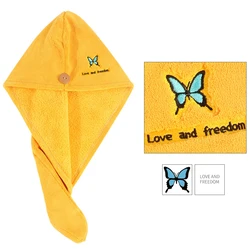 Bellegirl полотенце для волос сухих волос полотенца из микрофибры быстрая Магия сушка wrap Тюрбан насадка для душа и ванной полотенце с пуговицами