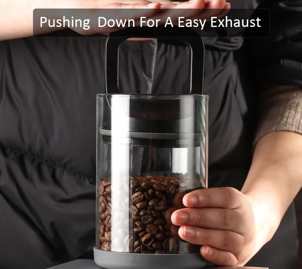 Large Glass Kitchen Food Storage Airtight Vacuum Jars Bottle Canister