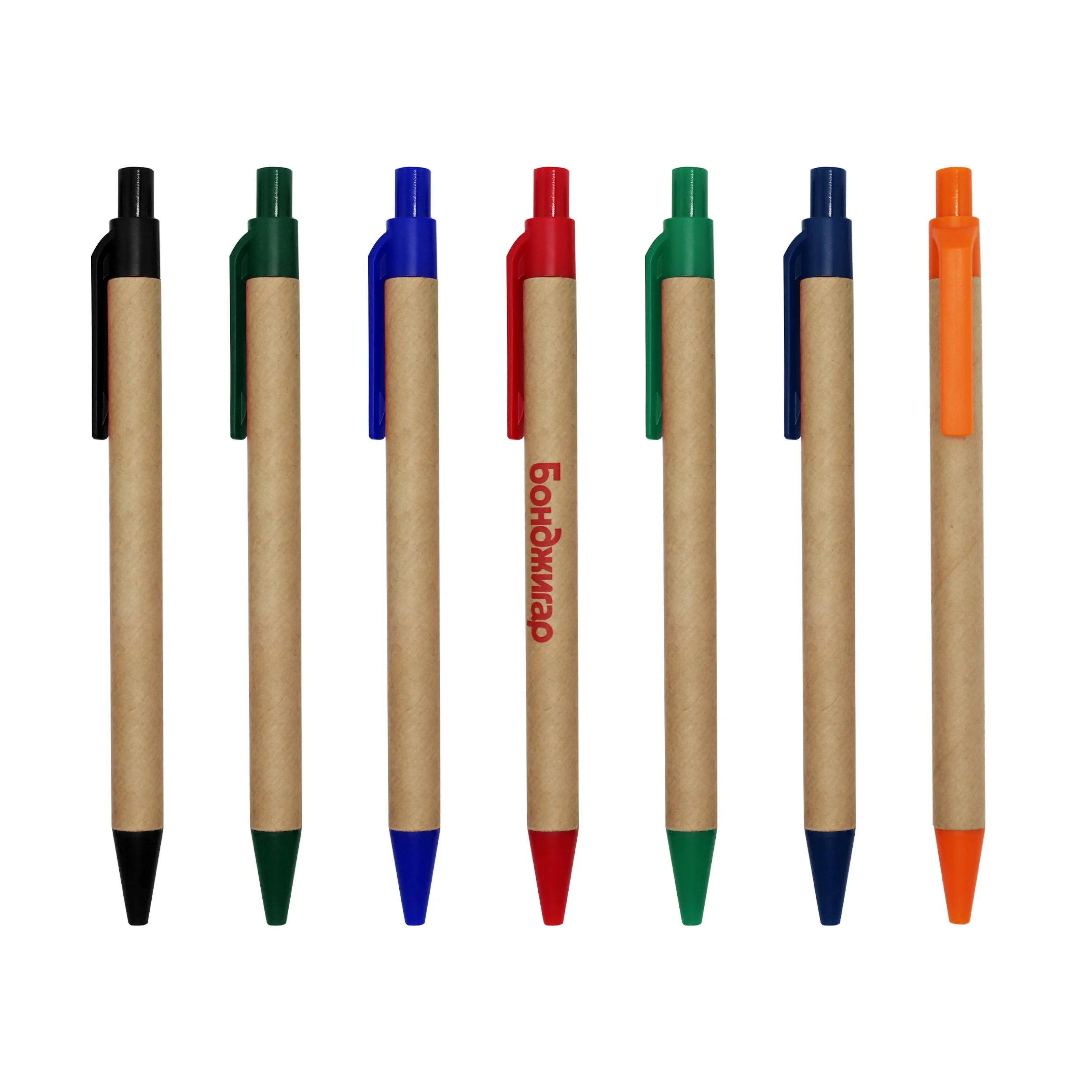 environmental wholesale eco friendly paper kraft barrel recycled low moq ball pen with custom logo