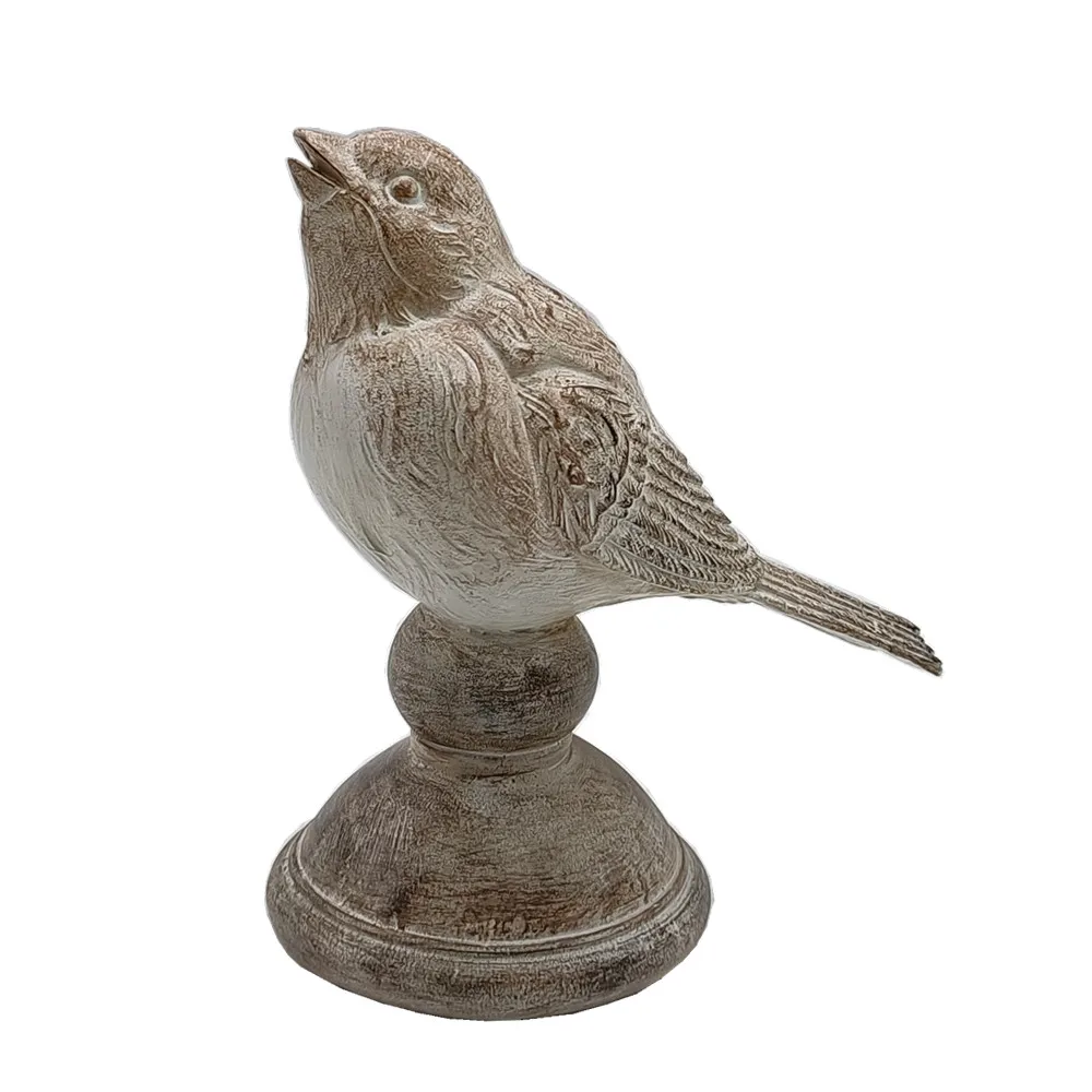 Resin Bird Figurine With Motion Sensor singing For Home and Garden Decoration