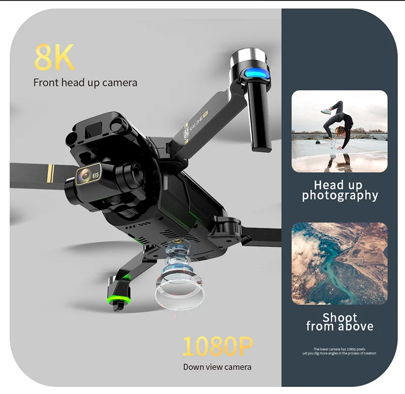  2021 KAI один GPS Дрон 8K 3-осевой EIS Карданная камера 5G Wi-Fi FPV профессиональной воздушной бесщеточный Quadcopter 1200