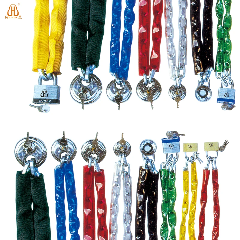 
BOHU long bike chain lock alloy steel motorcycle chain lock sturdy and durable bicycle chain Lock 