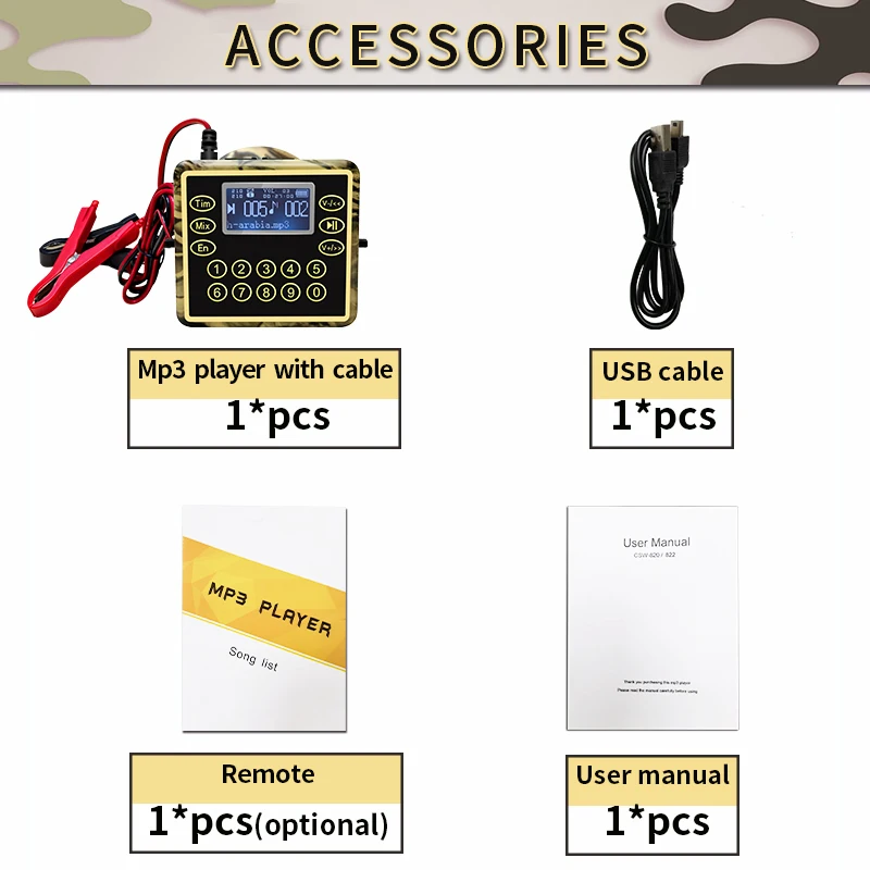 High quality Waterproof 80W Remix Hunting Game play Animal Sounds Bird Caller Duck call for Hunting CSW-820MIX