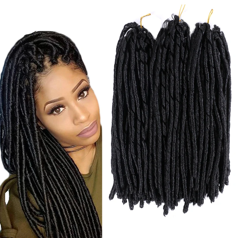 Hot Selling 14 Inches 70 Gram Soft Locs Faux Dread Locs Crochet Hair Synthetic Braiding Hair Extensions Soft Locs Crochet Hair