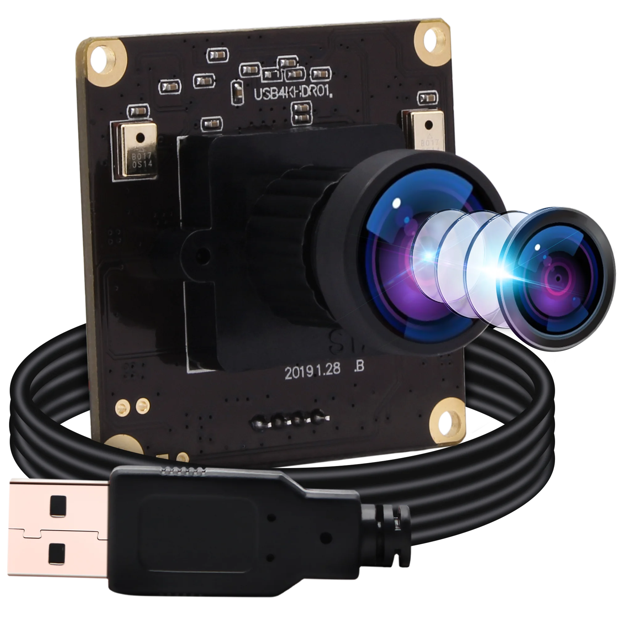 ELP UVC 4K camera Sony IMX415 180 Degree Fisheye Lens Wide Angle Camera Module USB