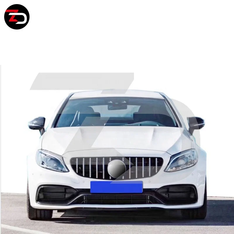 2019 C63S Style Body Kit With Front Bumper Grill Diffuser For Mercedes C Class C205 Coupe 2015 To 2020 C300 C200 C250