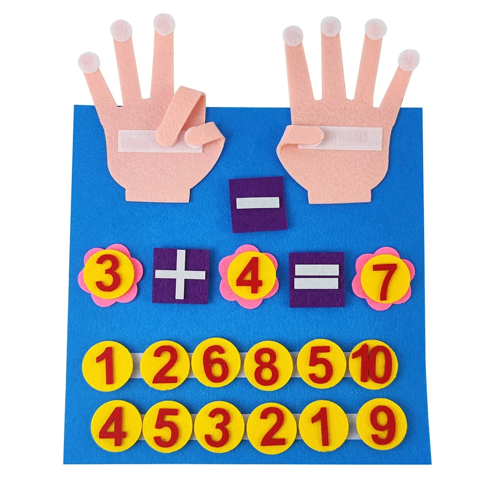 Intellectual Educational  math Teaching Tool Felt Counting Toy Finger Number Board for kids Preschool education