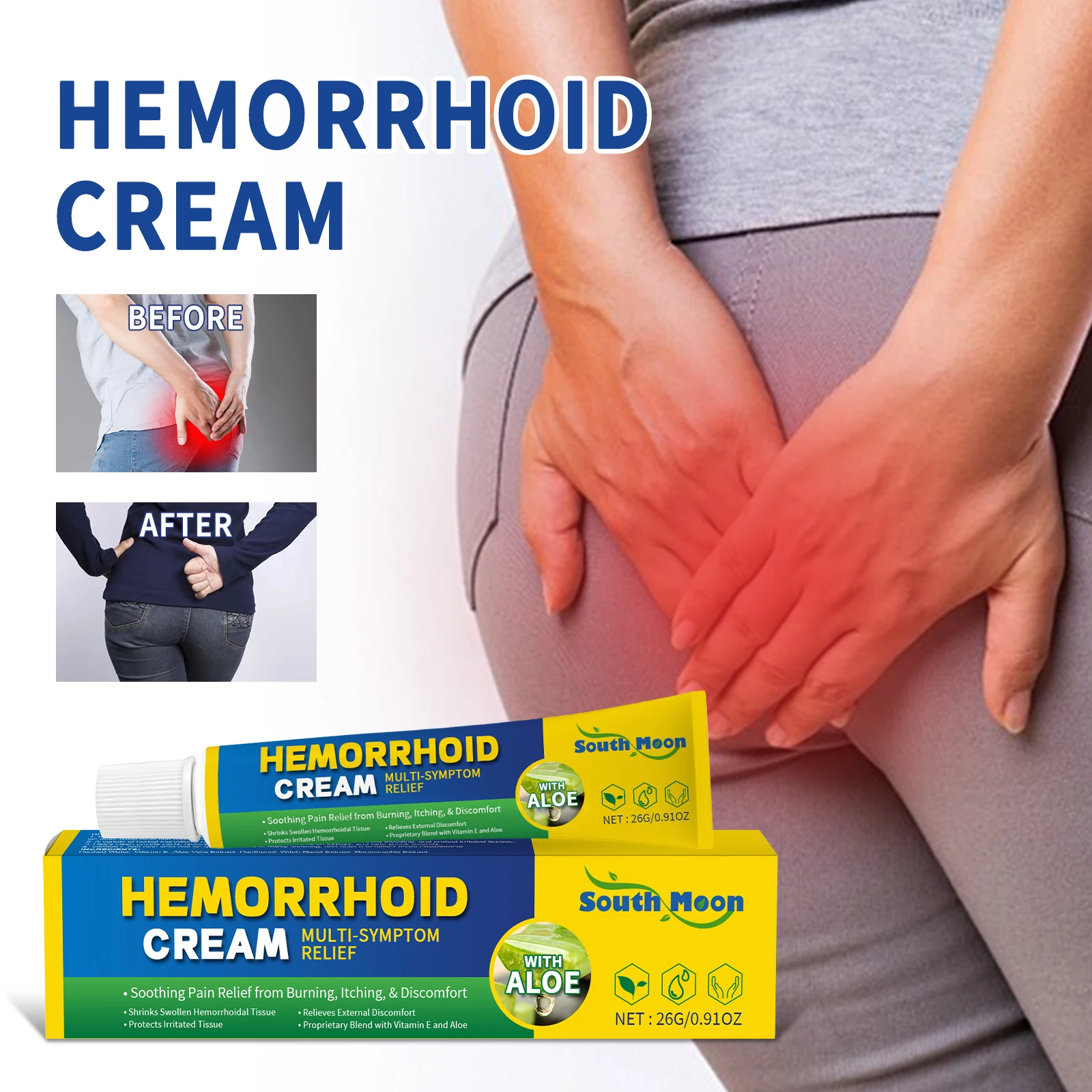 best sell hemorrhoid ointment 26g/pcs natural external herbal hemorrhoids cream health product