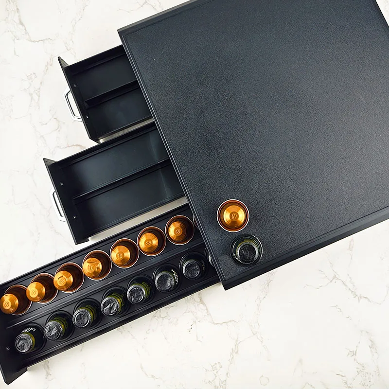 Wholesale Plastic Coffee Capsule Drawer Coffee Bar Accessories Dolce Gusto Holders 36pcs Coffee Capsule Storage Drawer
