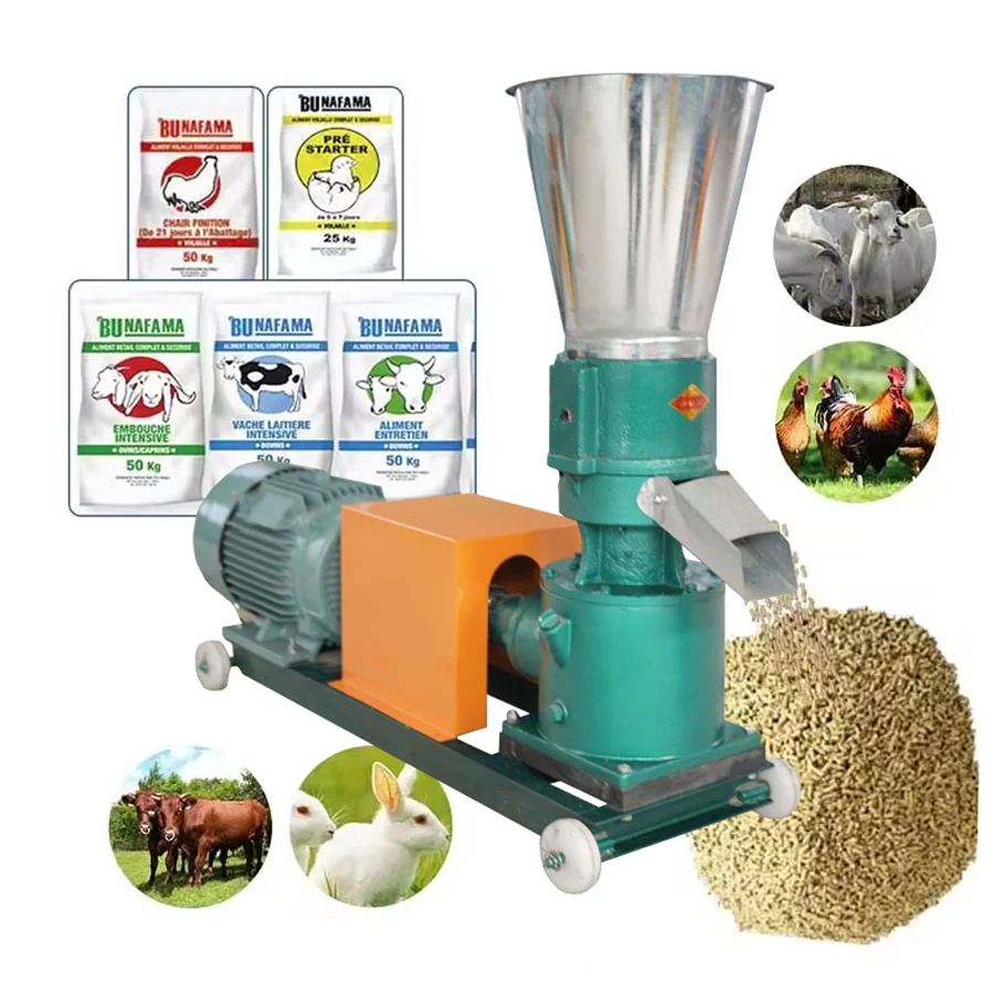 Feed Processing Machines Pellet Machines For Animal Feed Poultry Chicken Fish Feed Pellet Making Machine 200 Kg/H