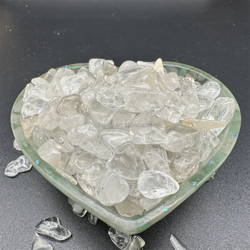 Wholesale Polished Stones Crystal Chips Clear Quartz Tumbled Stones For Energy Decoration