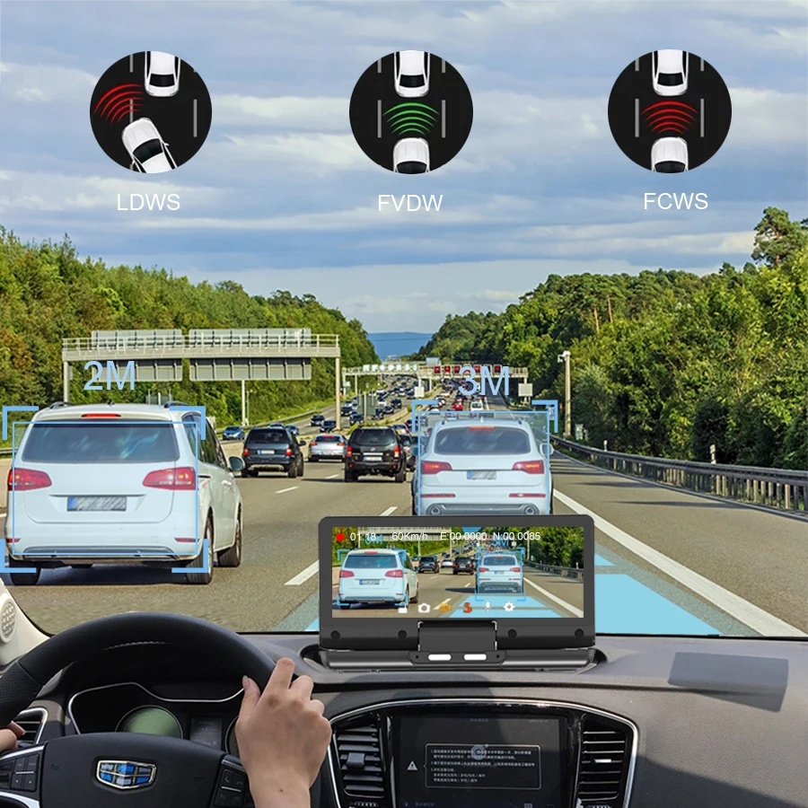 WiFi 4G Dual Lens Dash Cam 6.86 inch GPS Navigation ADAS Rearview Camera Android 8.1 Video Recorder 1080P Car Dashboard DVR