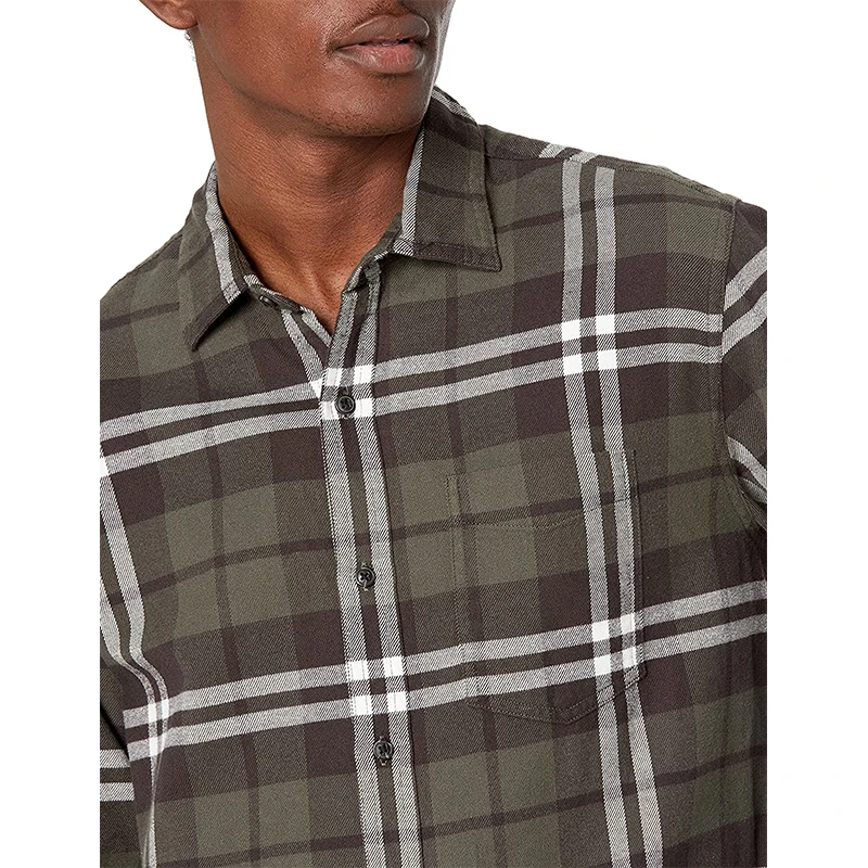 2023 Heavyweight Fleece Shirts Plaid Button Mens Plaid Jacket Fleece Lined Flannel Shirt Men