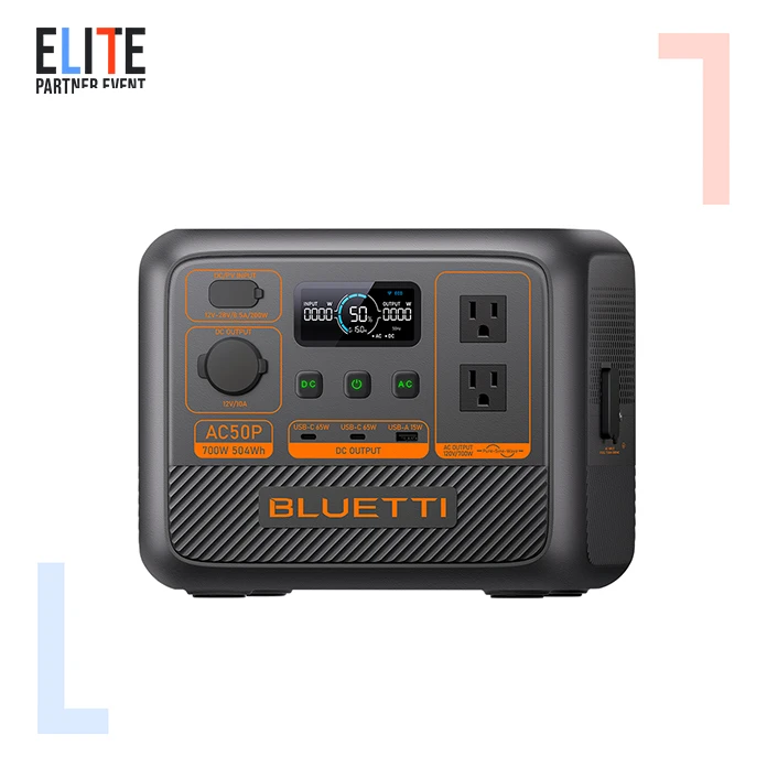 Bluetti 700W Backup Portable Generator AC50P Solar Power Station Inverter UPS Li-on Battery Power Supply Powerhouse Charged