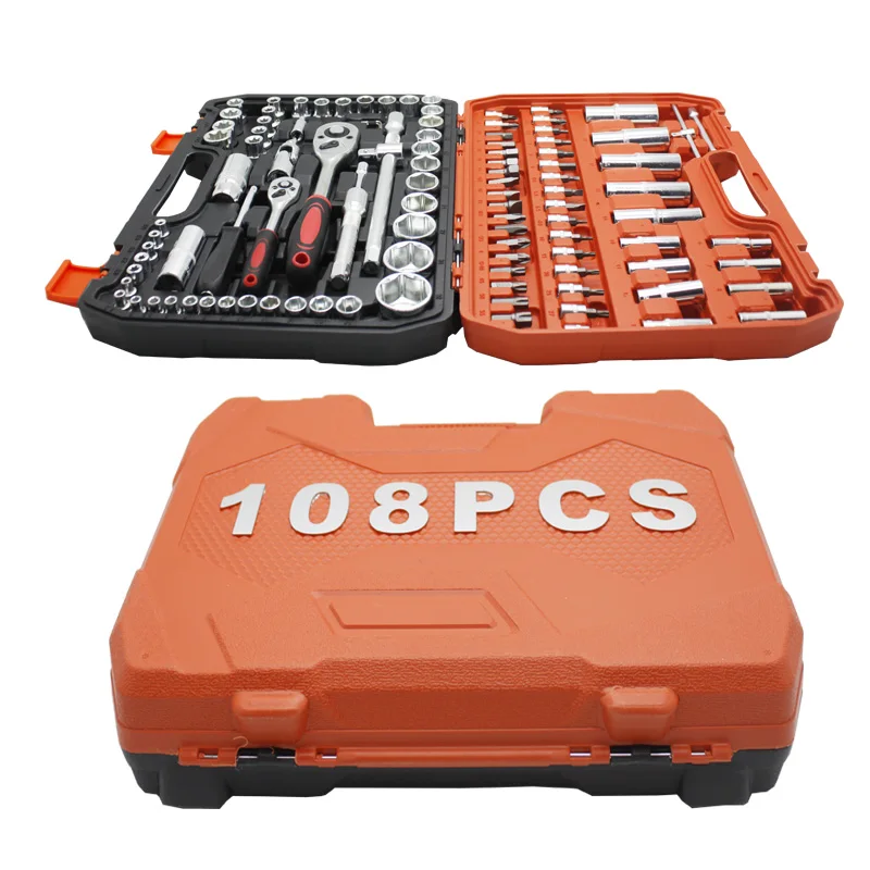 108pcs socket wrenches sets car repair tools set box  bits CR-V auto repair hand tools