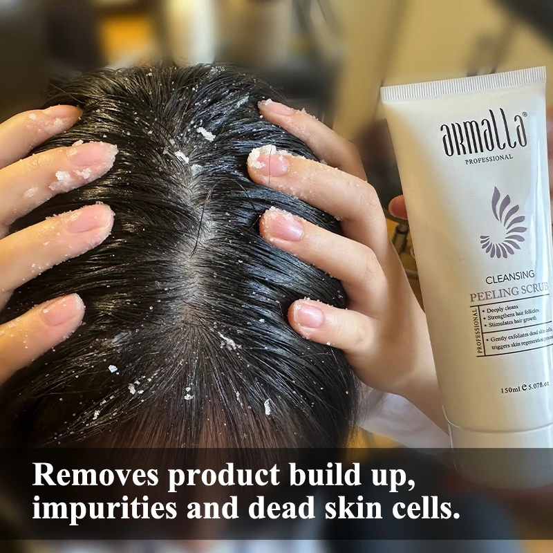 OEM Private Label Deep Cleansing Scalp Scrub Shampoo Vegan Hair Relaxing Refreshing Mint Sea Salt Scalp Scrub