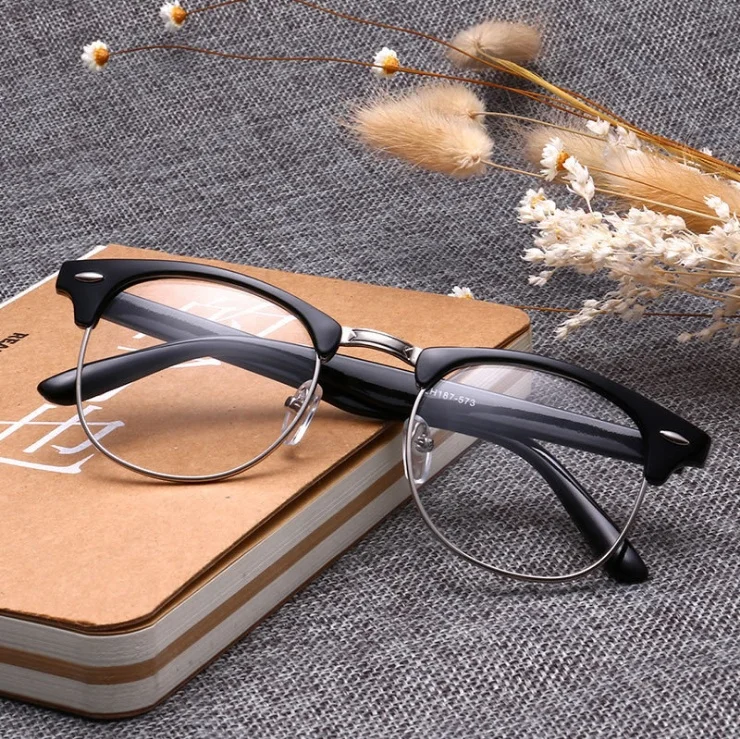 DOISYER 2019 Wholesale Metal Half Frame Vintage Computer Anti Blue Light Blocking Glasses Optical Frame